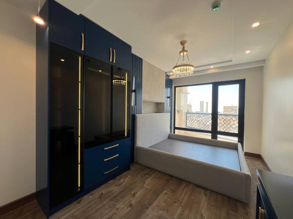 اختصاصی در پروژه یوسفآباد اتاق خواب آرام و مدرن با طراحی اختصاصی کمد و تخت طراحی اتاق خواب مینیمال با تخت و کمد اختصاصی در پروژه یوسفآباد