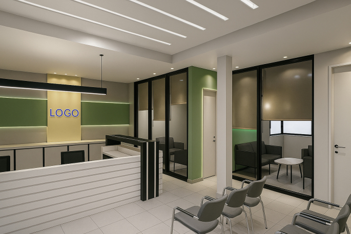 طراحی داخلی دفتر اداری با دیوار شیشهای استفاده از دیوارهای شیشهای در طراحی اداری برای افزایش نور و شفافیت