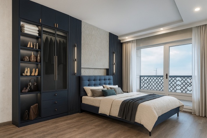 طراحی و بازسازی آپارتمان مسکونی در تهران طراحی آپارتمان مسکونی به سبک مدرن و پینترستی، طراحی اختصاصی مبلمان، طراحی اتاق خواب و کلوزت، طراحی کمد به صورت اختصاصی